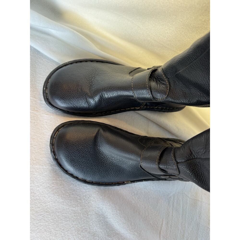 CABELAS Pebbled Leather Tall Knee Riding Boot Black Sz 8.0 - Picture 3 of 10